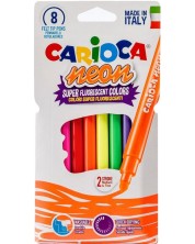 Флумастери Carioca - Neon, 8 цвята  -1